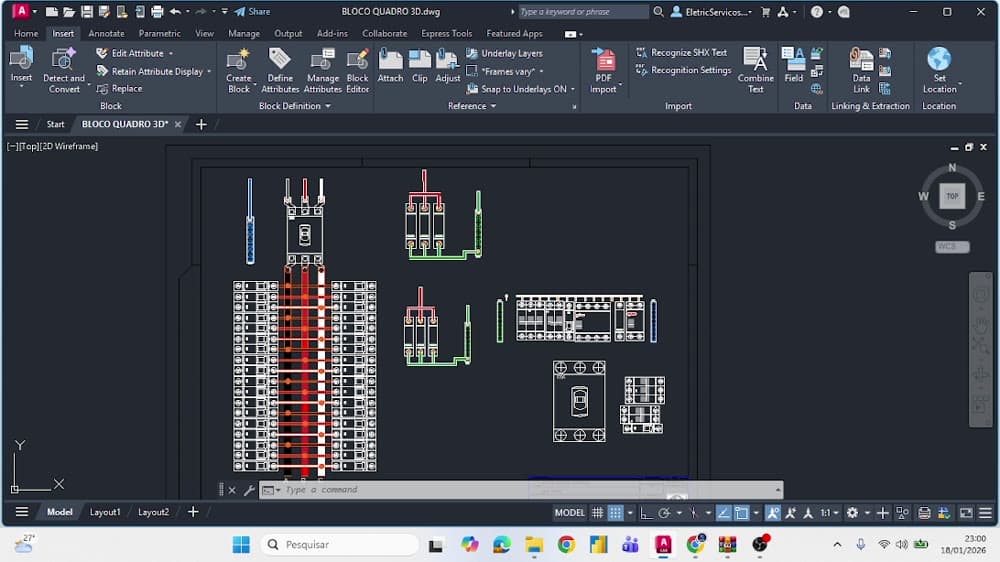 Prévia do projeto Quadro de cargas em 3D